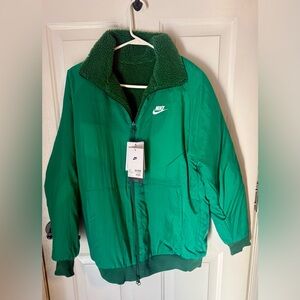 Nike Emerald Green Reversible Jacket with Nike Swoop.